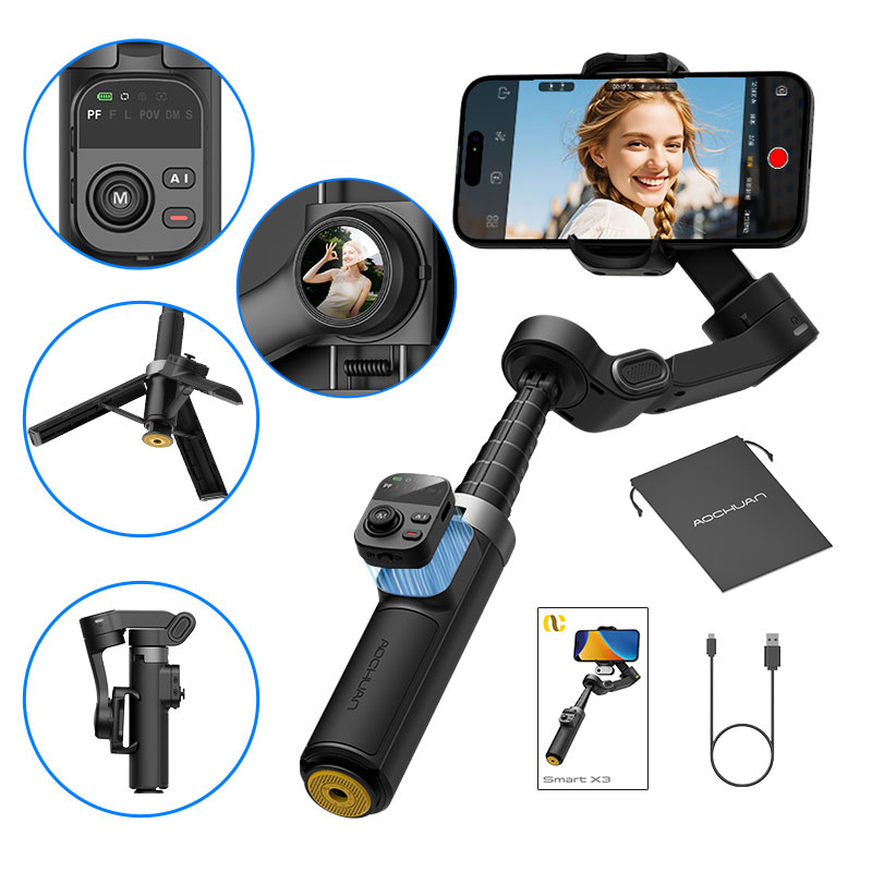 Auto Tracking Tripod - AOCHUAN Smart X3 360 ° Stabilisateur