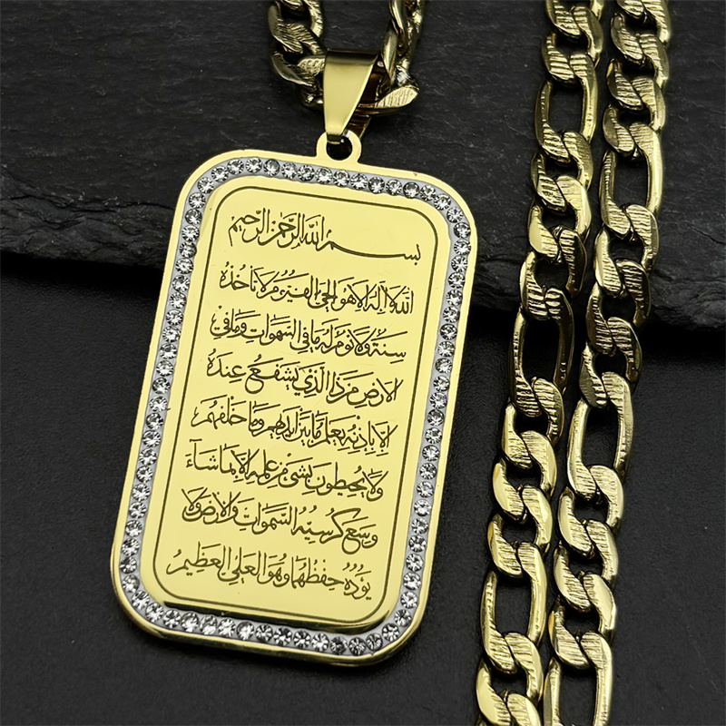 Gadget Q - Collier avec pendentif en strass musulmans,