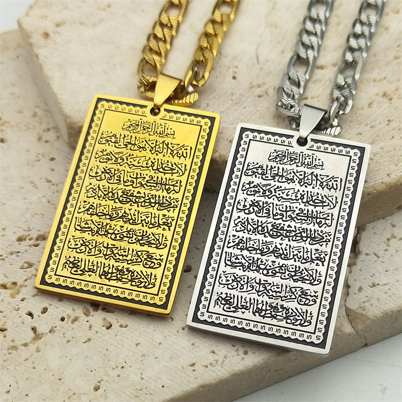 Gadget Q - Collier pendentif médaille en acier inoxydable