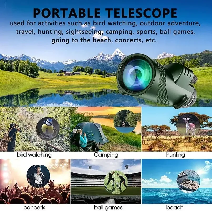 Monoculaire HD 80x100 pour ada - Auto Tracking Tripod avis et prix