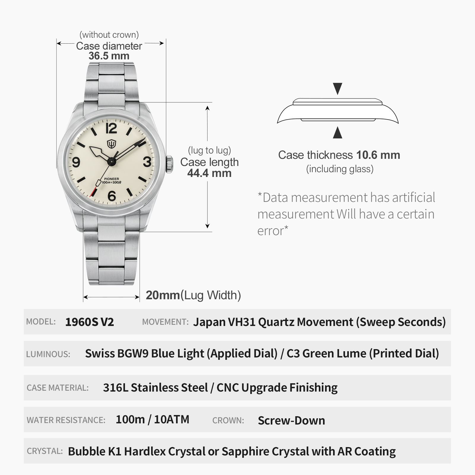 Watchdives WD1960S V2 montre à - Electronics Gadgets For Men avis et prix